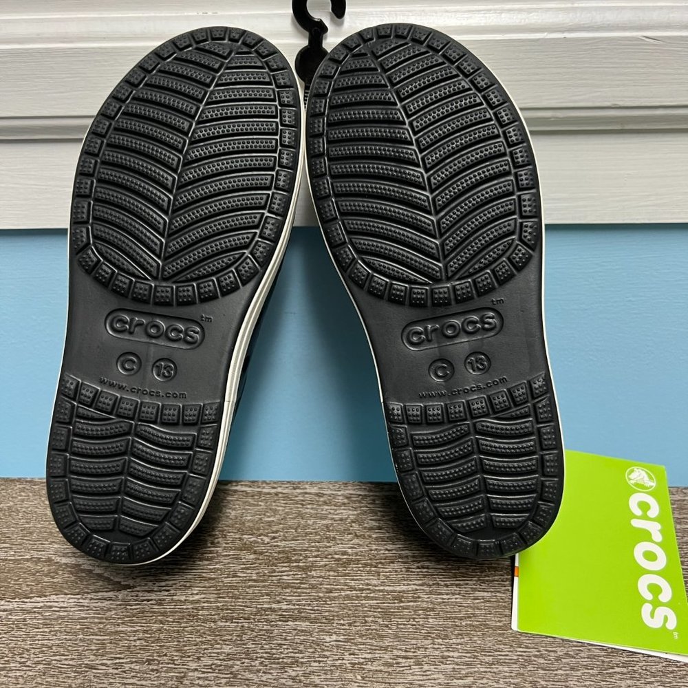 Crocs Kids Black/White Bump It Toddler Sz 13 NWT - Picture 3 of 5